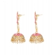 Generic Women's Rose Gold Plated Alloy Earrings (Pink)