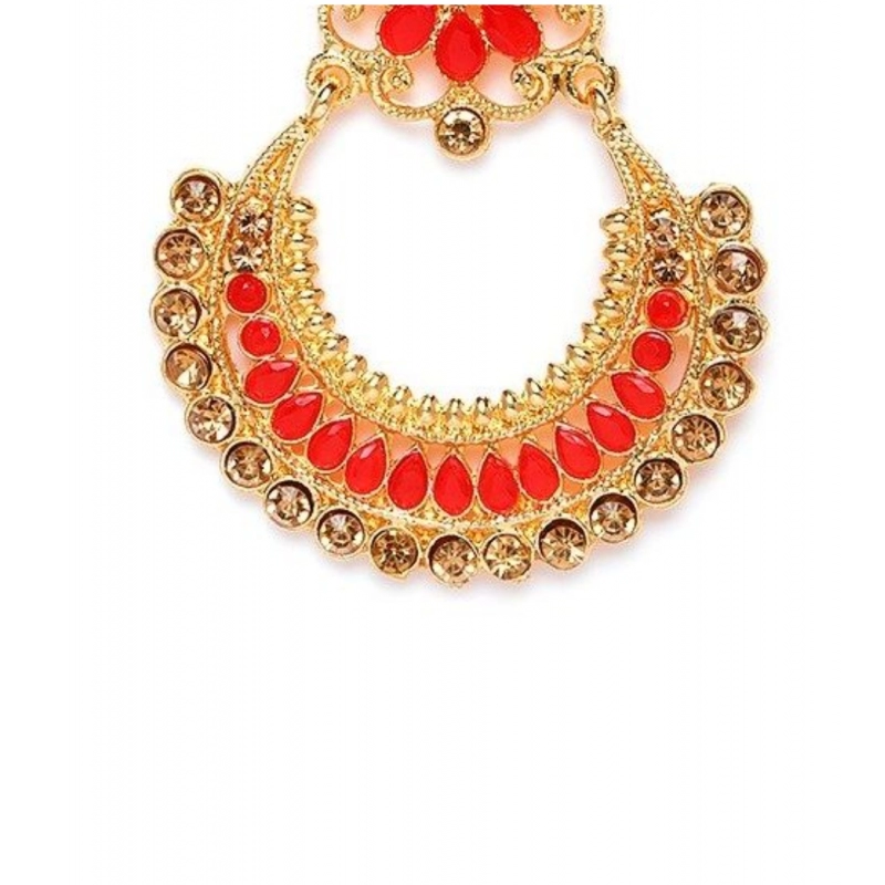 Generic Women's Rose Gold Plated Alloy Earrings (Red) Generic Women's Rose Gold Plated Alloy Earrings (Red)