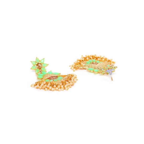 Generic Women's Rose Gold Plated Alloy Earrings (Light Green) Generic Women's Rose Gold Plated Alloy Earrings (Light Green)