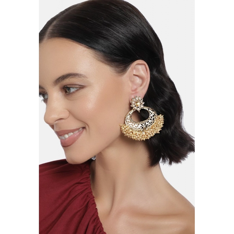 Generic Women's Rose Gold Plated Alloy Earrings (Gold)