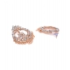 Generic Women's Rose Gold Plated Alloy Earrings (White)