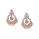 Generic Women's Rose Gold Plated Alloy Earrings (White)