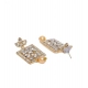 Generic Women's Rose Gold Plated Alloy Kundan Earrings &amp; Mangtikka (White)