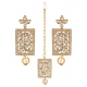 Generic Women's Rose Gold Plated Alloy Kundan Earrings &amp; Mangtikka (White)