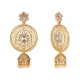Generic Women's Rose Gold Plated Alloy Kundan Earrings &amp; Mangtikka (White)