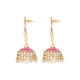 Generic Women's Rose Gold Plated Alloy Earrings (Pink)