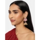 Generic Women's Rose Gold Plated Alloy Earrings (Pink)