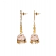 Generic Women's Rose Gold Plated Alloy Earrings (Pink)