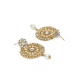 Generic Women's Rose Gold Plated Alloy Kundan Earrings &amp; Mangtikka (White)