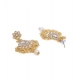 Generic Women's Rose Gold Plated Alloy Kundan Earrings &amp; Mangtikka (White)