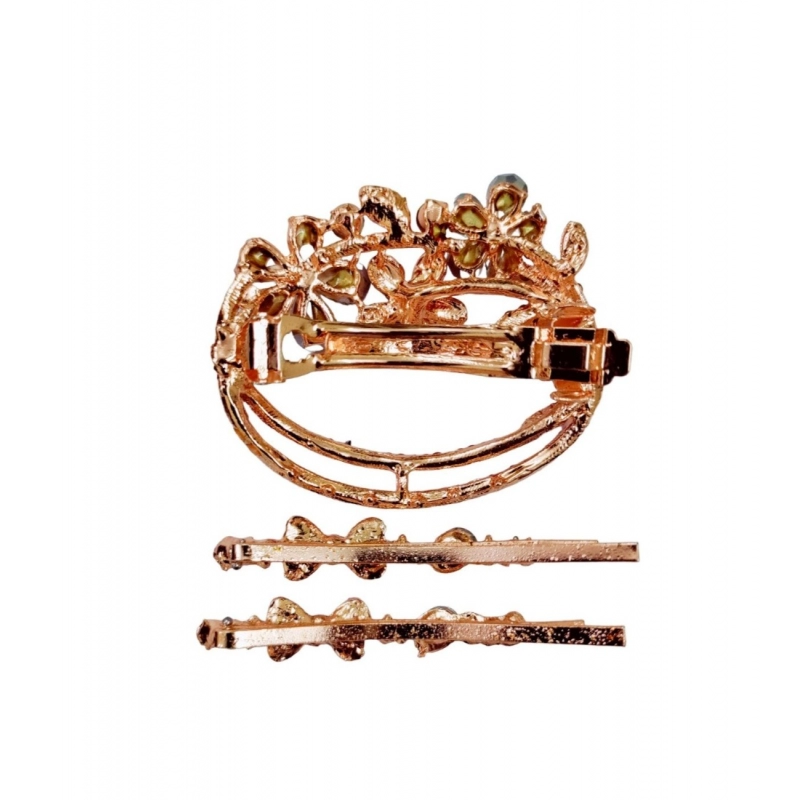 Generic Women's Rose Gold Plated Alloy Hair Pin Set (Red) Generic Women's Rose Gold Plated Alloy Hair Pin Set (Red)