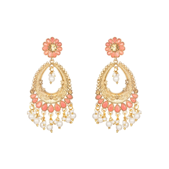 Generic Women's Rose Gold Plated Alloy Kundan Earrings & Mangtikka (Pink) Generic Women's Rose Gold Plated Alloy Kundan Earrings & Mangtikka (Pink)