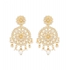 Generic Women's Rose Gold Plated Alloy Kundan Earrings &amp; Mangtikka (White)