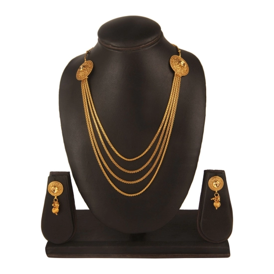 Generic Women's Rose Gold Plated Alloy Long Haram Jewellery Set (Gold)