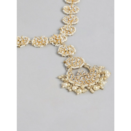 Generic Women's Rose Gold Plated Alloy Matha Patti (White)