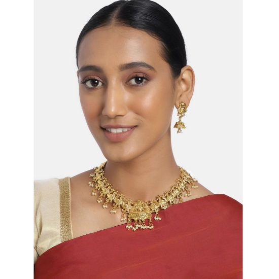 Generic Women's Rose Gold Plated Alloy Necklace &amp; Earings Set (Gold)