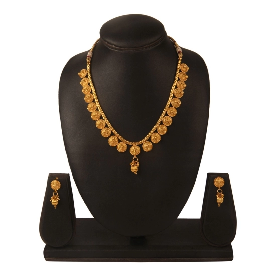 Generic Women's Rose Gold Plated Alloy Necklace &amp; Earings Set (Gold)