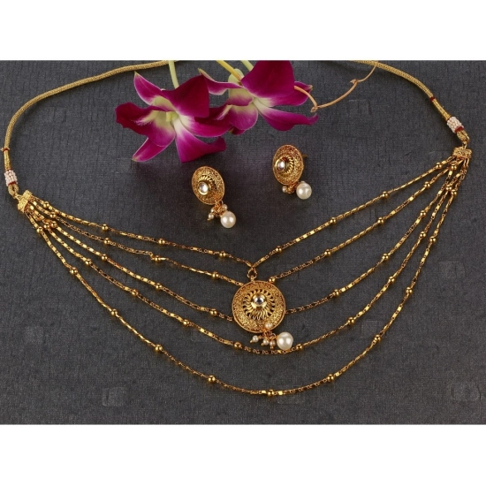 Generic Women's Rose Gold Plated Alloy Necklace & Earings Set (Gold) Generic Women's Rose Gold Plated Alloy Necklace & Earings Set (Gold)
