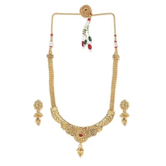 Generic Women's Rose Gold Plated Alloy Necklace &amp; Earings Set (Gold)