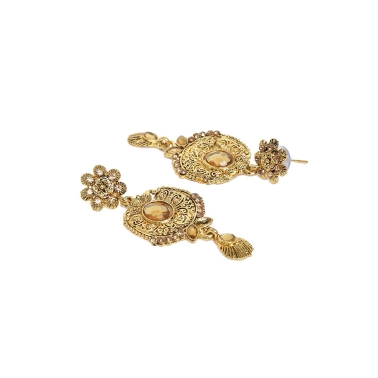 Generic Women's Rose Gold Plated Alloy Necklace &amp; Earings Set (Gold)