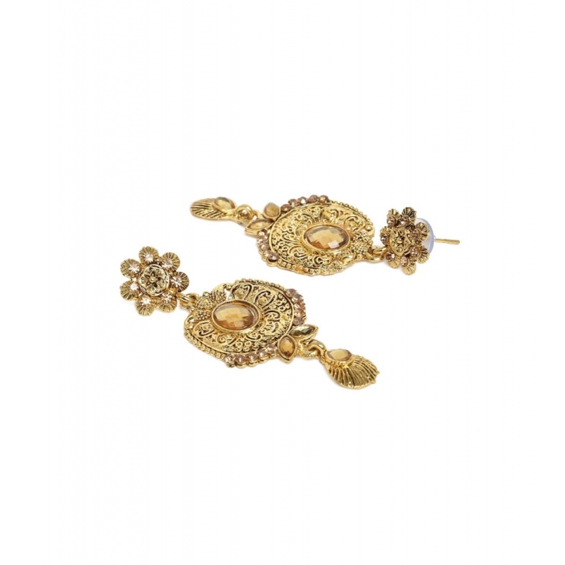 Generic Women's Rose Gold Plated Alloy Necklace &amp; Earings Set (Gold)