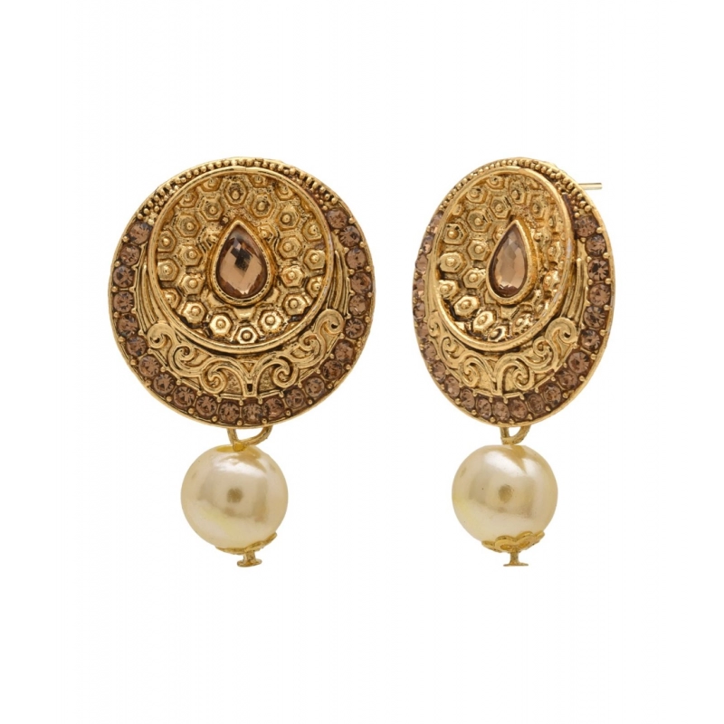 Generic Women's Rose Gold Plated Alloy Necklace &amp; Earings Set (Gold)