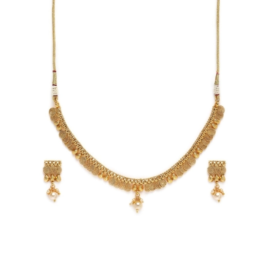 Generic Women's Rose Gold Plated Alloy Necklace & Earings Set (Gold) Generic Women's Rose Gold Plated Alloy Necklace & Earings Set (Gold)