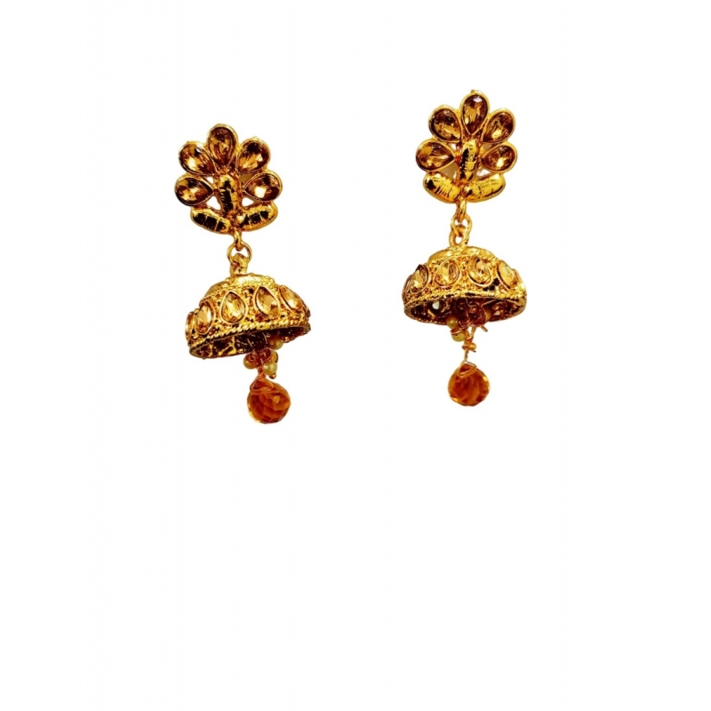 Generic Women's Rose Gold Plated Alloy Necklace Earrings With Maangtika Set (Gold) Generic Women's Rose Gold Plated Alloy Necklace Earrings With Maangtika Set (Gold)