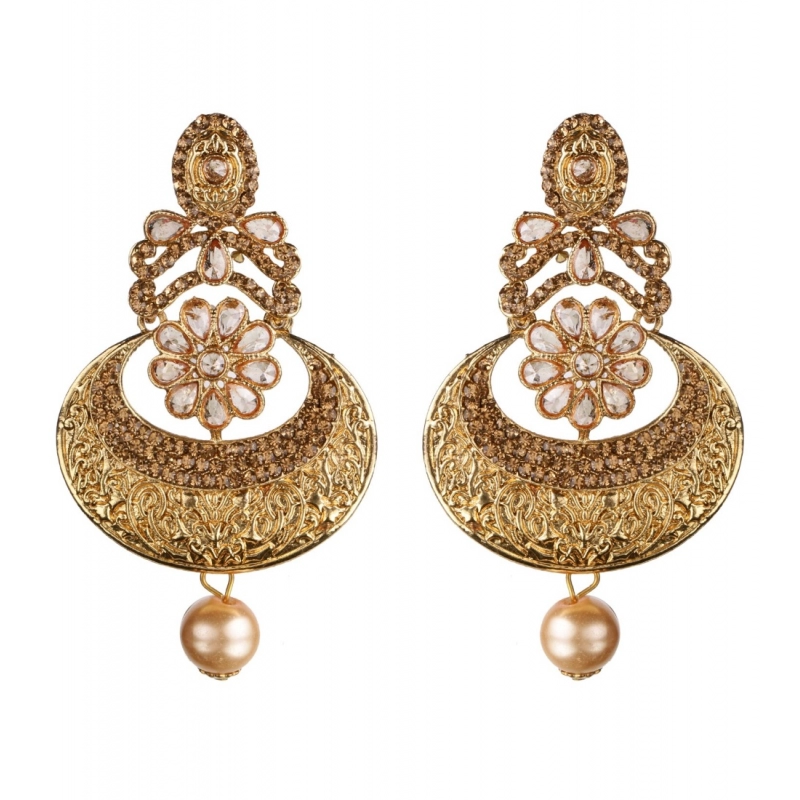 Generic Women's Rose Gold Plated Alloy Earrings (Gold)