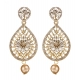 Generic Women's Rose Gold Plated Alloy Earrings (White)