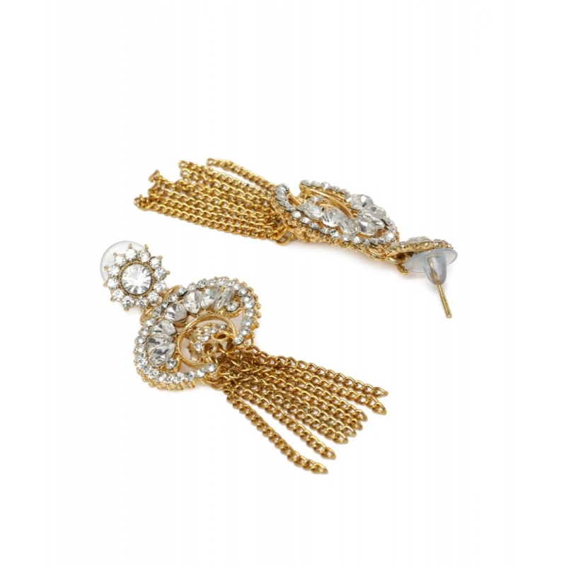 Generic Women's Rose Gold Plated Alloy Earrings (White)