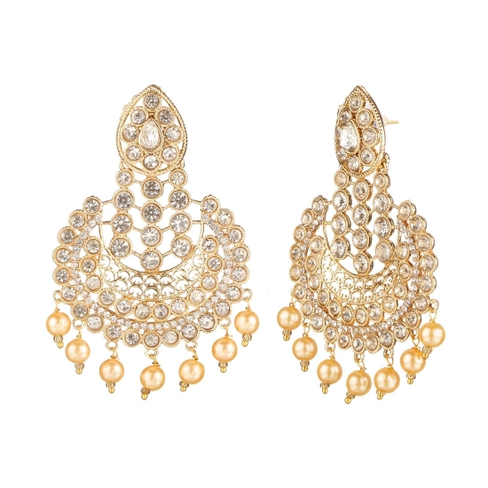 Generic Women's Rose Gold Plated Alloy Earrings (White)