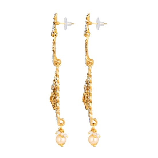 Generic Women's Rose Gold Plated Alloy Earrings (White)
