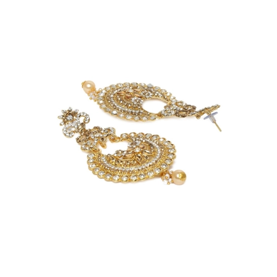 Generic Women's Rose Gold Plated Alloy Earrings (White)