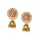 Generic Women's Rose Gold Plated Alloy Earrings (White &amp; Red)