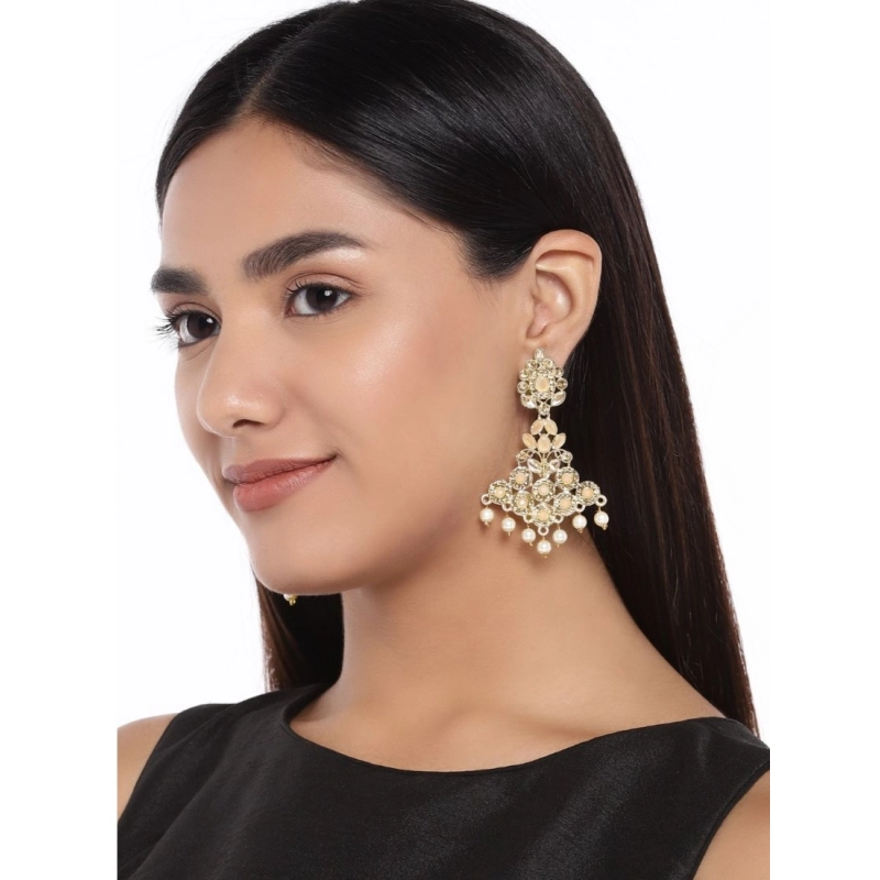 Generic Women's Rose Gold Plated Alloy Earrings (Gold &amp; Pink)