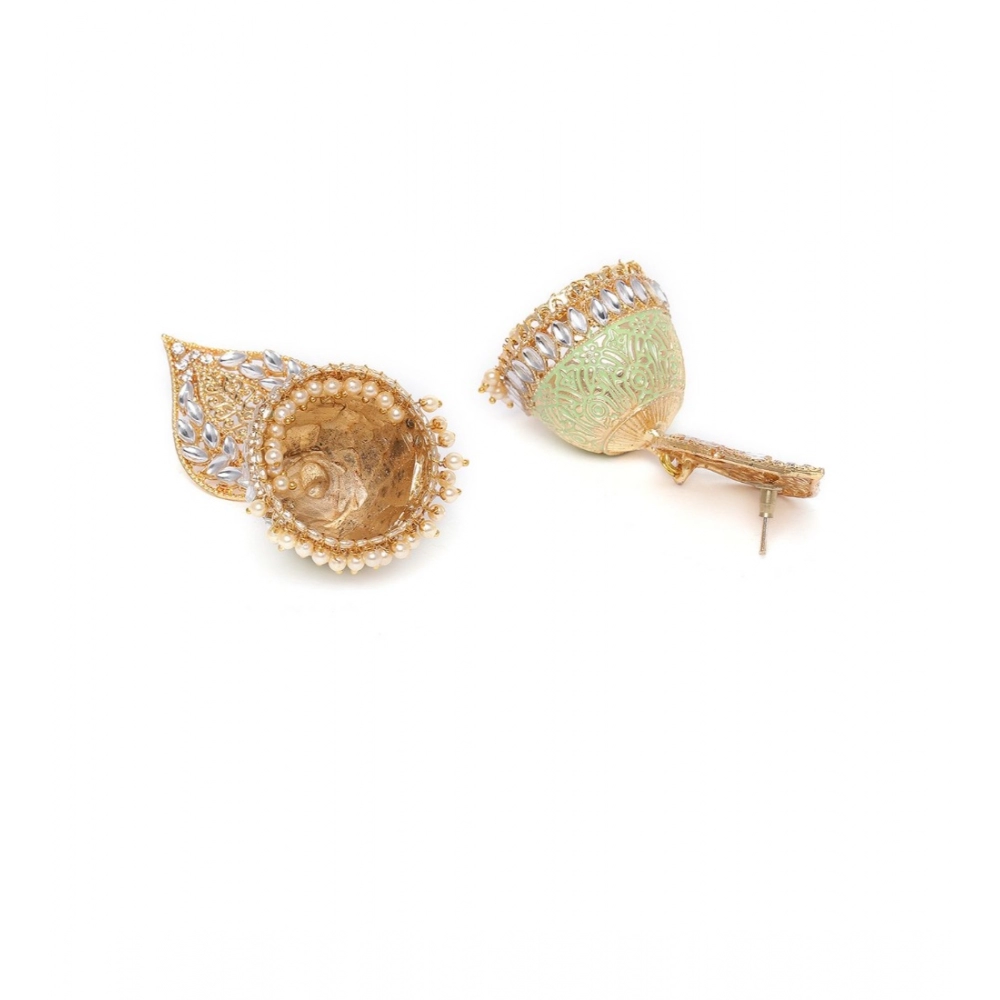 Women's Rose Gold Plated Alloy Earrings (White)