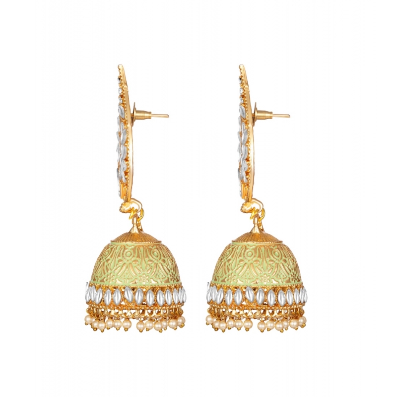 Generic Women's Rose Gold Plated Alloy Earrings (White)