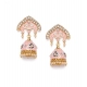 Generic Women's Rose Gold Plated Alloy Earrings (Pink)