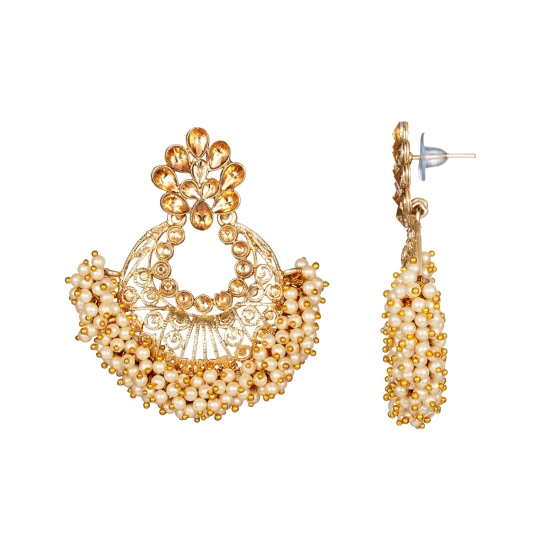 Generic Women's Rose Gold Plated Alloy Earrings (Gold)