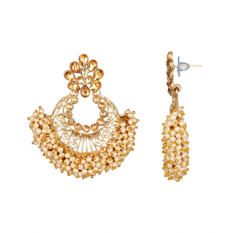 Generic Women's Rose Gold Plated Alloy Earrings (Gold)