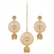 Generic Women's Rose Gold Plated Alloy Kundan Earrings &amp; Mangtikka (White)