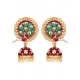 Generic Women's Rose Gold Plated Alloy Earrings (Maroon)
