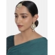 Generic Women's Rose Gold Plated Alloy Kundan Earrings &amp; Mangtikka (White)