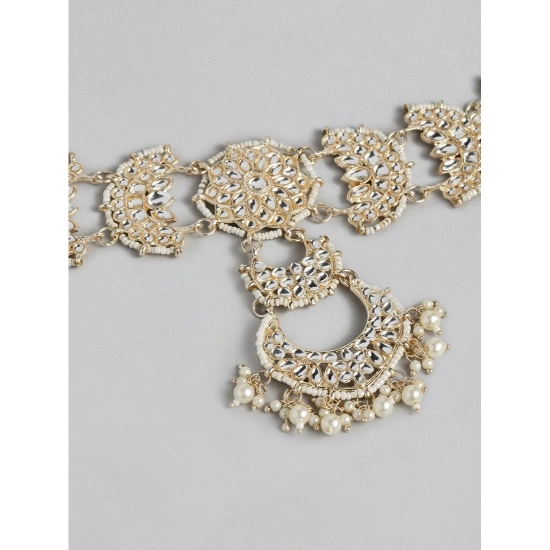 Generic Women's Rose Gold Plated Alloy Matha Patti (White)