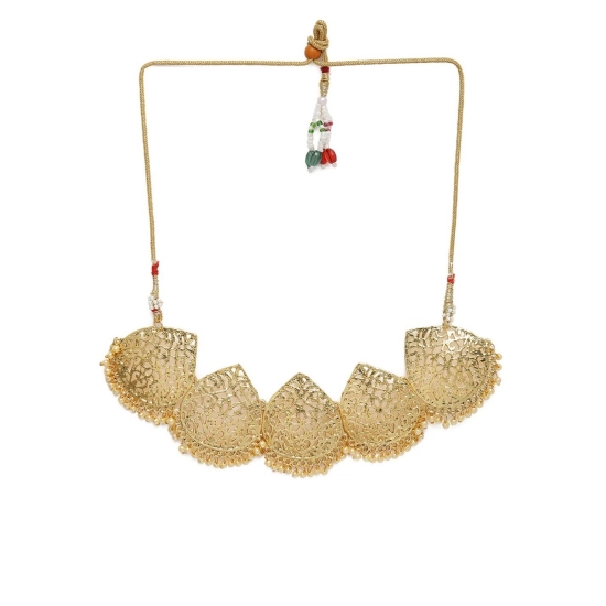 Generic Women's Rose Gold Plated Alloy Necklace &amp; Earings Set (Gold)