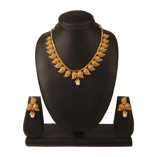 Generic Women's Rose Gold Plated Alloy Necklace &amp; Earings Set (Gold)