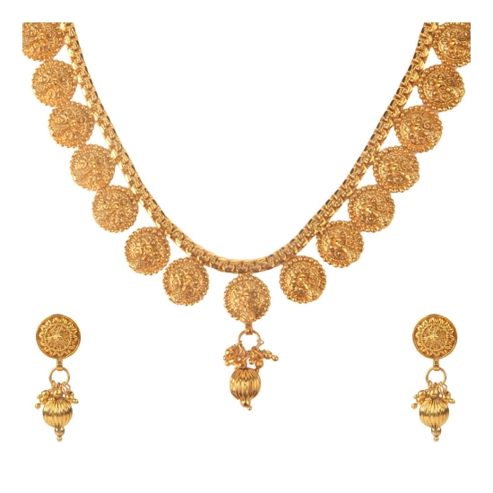 Generic Women's Rose Gold Plated Alloy Necklace &amp; Earings Set (Gold)