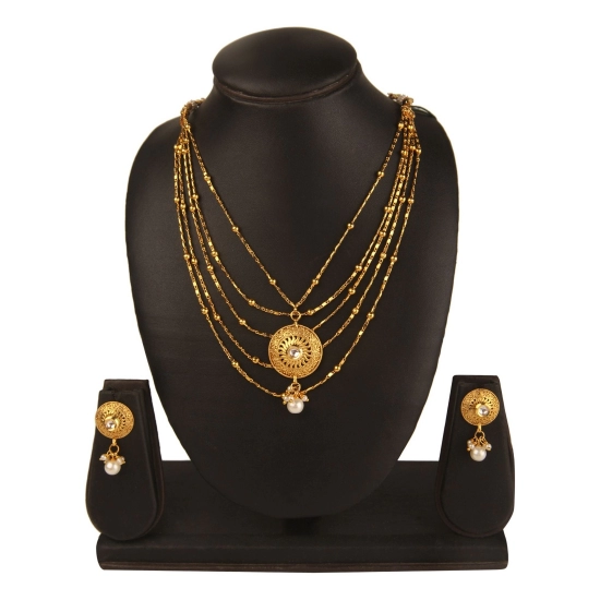 Generic Women's Rose Gold Plated Alloy Necklace & Earings Set (Gold) Generic Women's Rose Gold Plated Alloy Necklace & Earings Set (Gold)