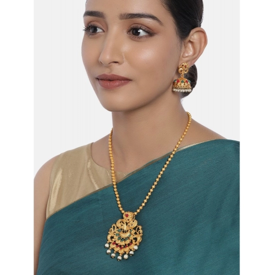 Generic Women's Rose Gold Plated Alloy Necklace &amp; Earings Set (Gold)